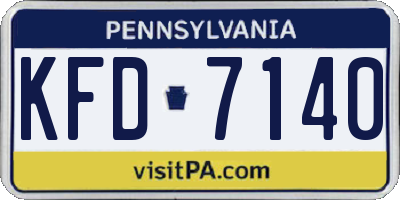 PA license plate KFD7140