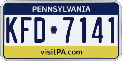 PA license plate KFD7141
