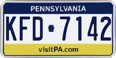 PA license plate KFD7142