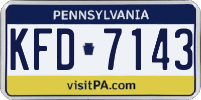 PA license plate KFD7143