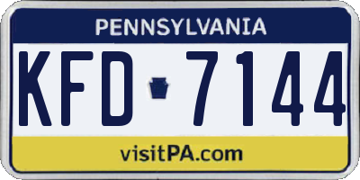 PA license plate KFD7144