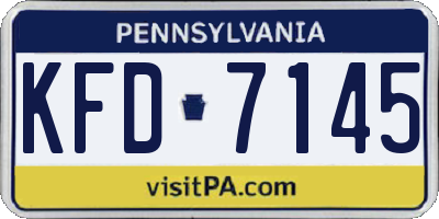 PA license plate KFD7145