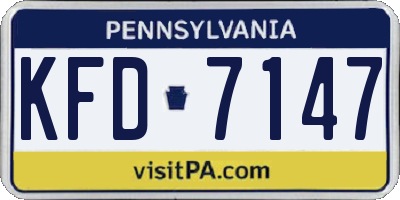 PA license plate KFD7147