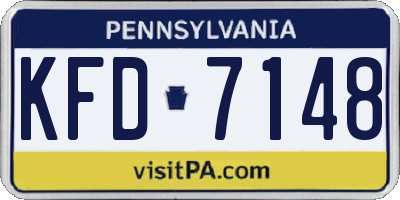 PA license plate KFD7148