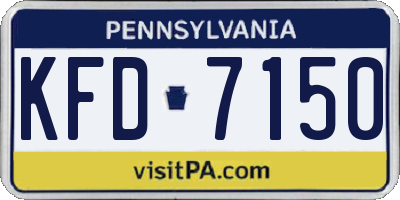 PA license plate KFD7150