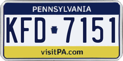 PA license plate KFD7151