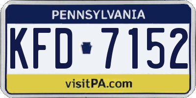 PA license plate KFD7152