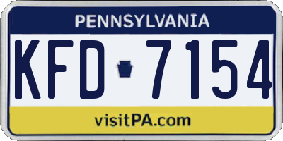 PA license plate KFD7154