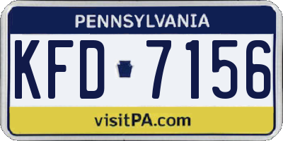 PA license plate KFD7156