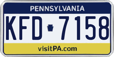 PA license plate KFD7158