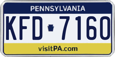 PA license plate KFD7160