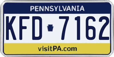 PA license plate KFD7162