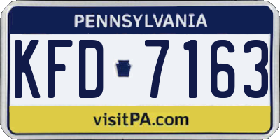 PA license plate KFD7163