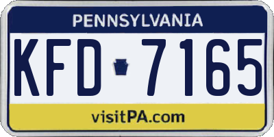 PA license plate KFD7165