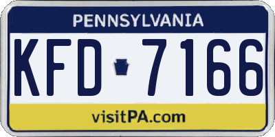 PA license plate KFD7166