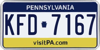 PA license plate KFD7167