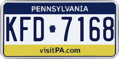 PA license plate KFD7168