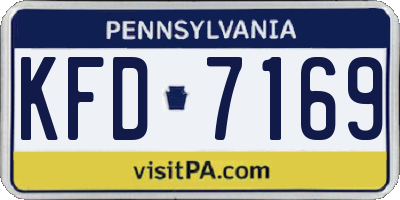 PA license plate KFD7169