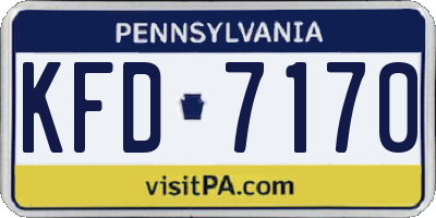 PA license plate KFD7170