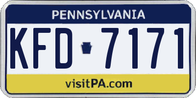 PA license plate KFD7171
