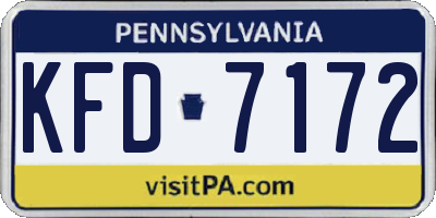 PA license plate KFD7172