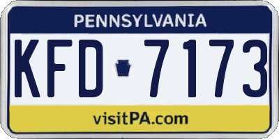 PA license plate KFD7173