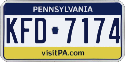 PA license plate KFD7174