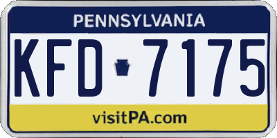 PA license plate KFD7175