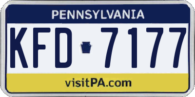 PA license plate KFD7177
