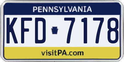 PA license plate KFD7178
