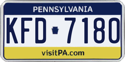 PA license plate KFD7180