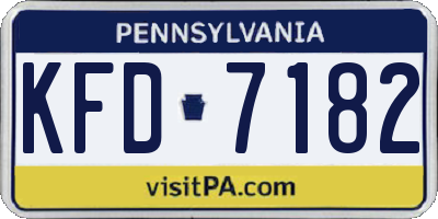 PA license plate KFD7182