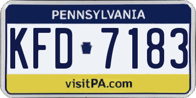PA license plate KFD7183