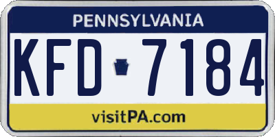 PA license plate KFD7184