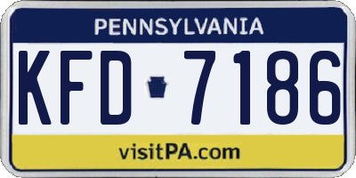 PA license plate KFD7186