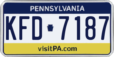 PA license plate KFD7187