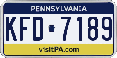 PA license plate KFD7189
