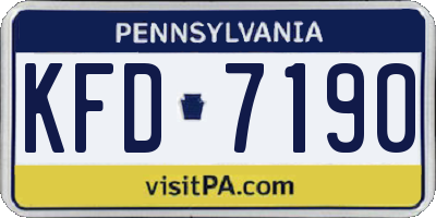 PA license plate KFD7190