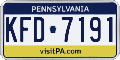 PA license plate KFD7191