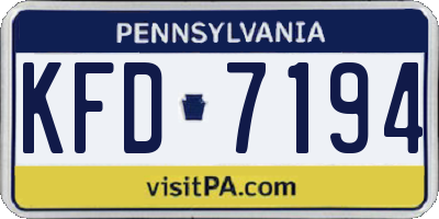 PA license plate KFD7194