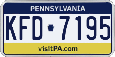 PA license plate KFD7195