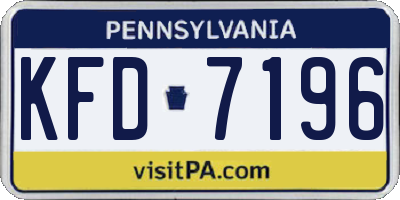 PA license plate KFD7196