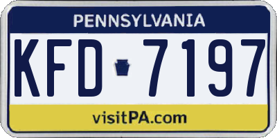 PA license plate KFD7197