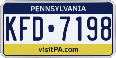 PA license plate KFD7198