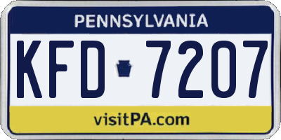 PA license plate KFD7207