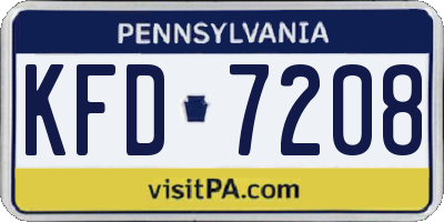 PA license plate KFD7208