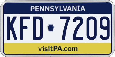 PA license plate KFD7209