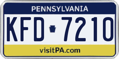 PA license plate KFD7210