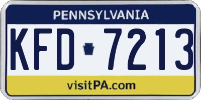 PA license plate KFD7213