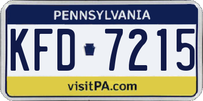 PA license plate KFD7215